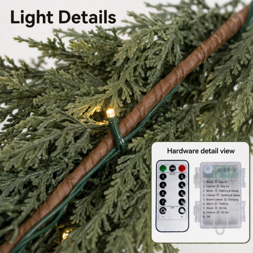 Real Touch Pre-Lit Cedar Garland