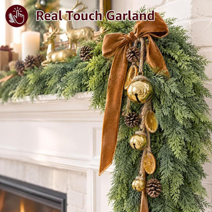 Real Touch Pre-Lit Cedar Garland
