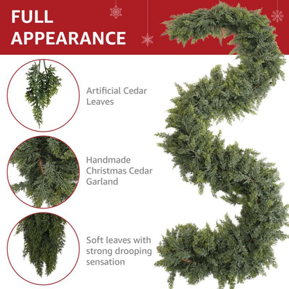 Real Touch Pre-Lit Cedar Garland